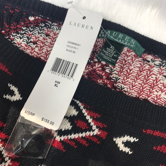Lauren by Ralph Lauren Boatneck Graphic Sweater. - Picture 3 of 5